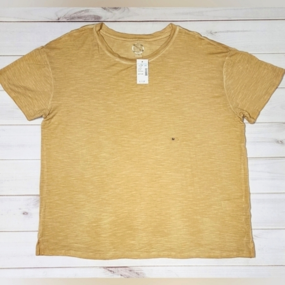 Maurices Burnout Mustard Yellow Tee Medium - New With Tags - Picture 1 of 3